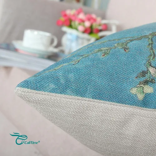 Vista 5 de CaliTime - Funda de almohada de lona para sofá o decoración del hogar, 18 x 18 pulgadas, diseño de Van Gogh