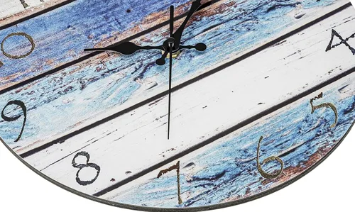 Vista 3 de Bernhard Products Reloj de pared rústico de playa de 12 pulgadas, redondo, silencioso sin tictac, de cuarzo, funciona con pilas, aspecto de madera