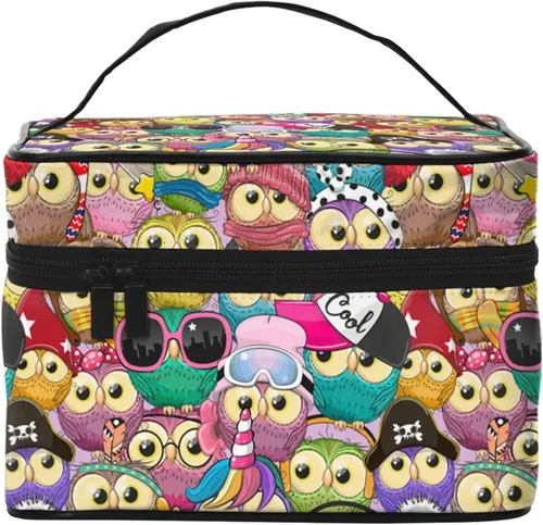 Vista 2 de Bolsa de maquillaje con asa, estuche de cosméticos con cremallera, bolsa de aseo portátil de viaje para mujeres y niñas, duradera, 1 Foto
