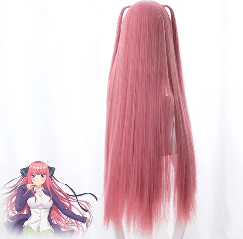 Vista 4 de ydound Cosplay Wig Nakano Nino Cosplay Wigs Anime The Quintessential Quintuplets 80cm Long Straight Heat Resistant Hair Perucas Costume Wigs Party