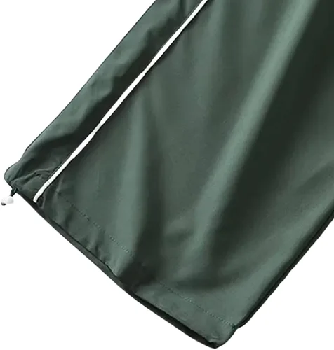 Vista 5 de KMBANGI Pantalones de paracaídas para mujer, holgados Y2k, pantalones deportivos con cintura elástica, rayas laterales, pantalones deportivos