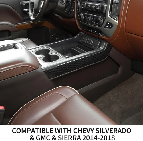Vista 7 de Cubierta para panel lateral de palanca de cambios de consola central Silverado para Chevy Silverado GMC Sierra 2014-2018 Accesorios interiores
