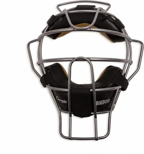 Vista 10 de Champion Sports Ultra Lightweight Umpire Face Mask – Baseball & Softball Umpire Equipment, Steel Frame, Leather Padding
