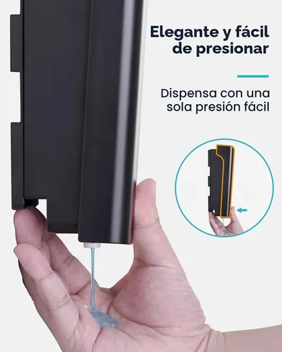 Vista 6 de AIKE EasyPush - Dispensador de jabón líquido para montaje en pared, 11.8 Negro