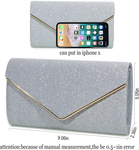 Vista 23 de Bolso de noche para mujer, bolso de fiesta brillante para mujer, bolso de fiesta de boda