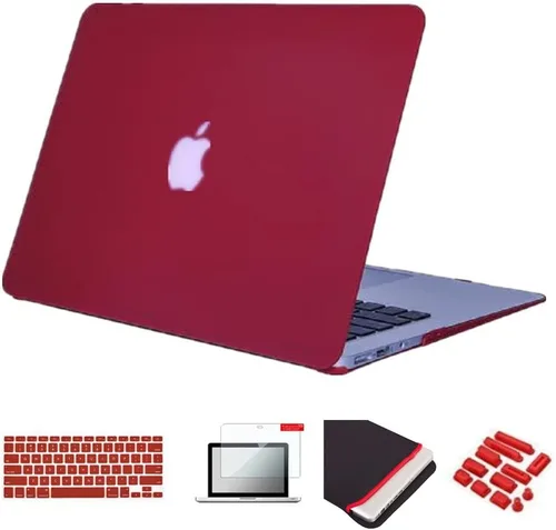 Vista 48 de Pack 5 en 1 de carcasa para MacBook Air, de Se7enline, de plástico duro, tacto suave, con protector de teclado de silicón, protector de pantalla