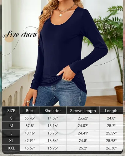 Vista 5 de Riyiper 2 piezas de camisetas para mujer con cuello redondo, camiseta básica casual para mujer