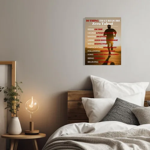 Vista 3 de Bmotaso 10 cosas que requieren cero talento arte de pared, póster inspirador, pintura motivacional, citas positivas, póster impreso, decoración