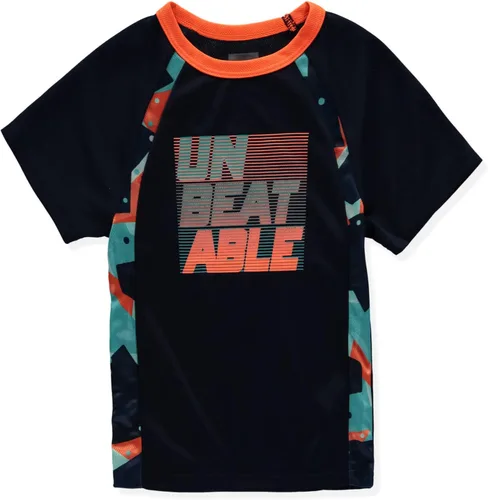 Vista 21 de Rash Guard - Camiseta de natación de manga corta con protección solar UV para niños Jefe/Negro/Multi
