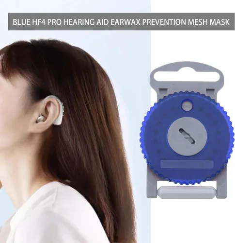 Vista 2 de ECSiNG Filtro de cera para oídos compatible con Siemens W-Best Rexton Hearing Aid Protection HF4 Pro Protector de cera de oído, cubierta Azul