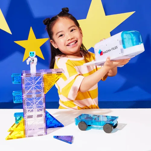 Vista 3 de MAGNA-TILES Space 32-Piece Magnetic Construction Set, The Original Magnetic Building