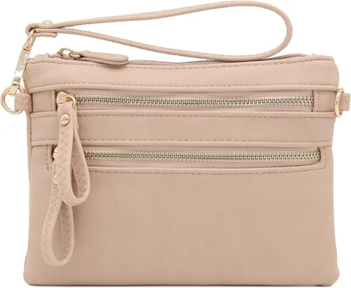 Vista 48 de Bolso de hombro cruzado con múltiples bolsillos y cremallera y correa de muñeca pequeña