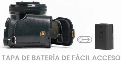 Vista 6 de MegaGear Ever Ready - Funda de piel para cámara compatible con Sony Alpha A6300, A6000 Negro