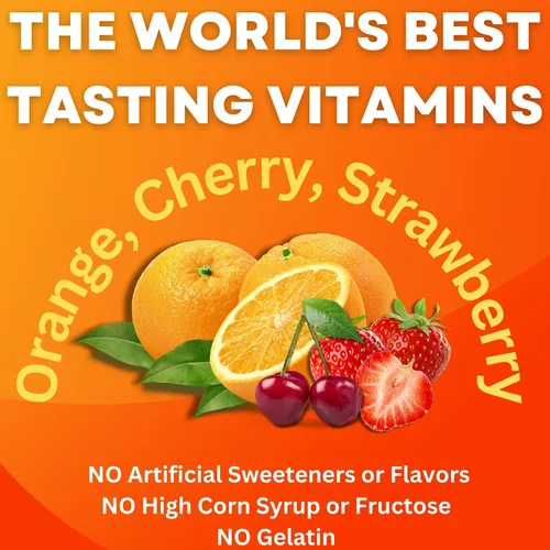 Vista 4 de Gomitas multivitamínicas Halal Kids Vitamina C, D, zinc, A, E, B6, B12, biotina, folato, inositol Fortalece el metabolismo, los huesos