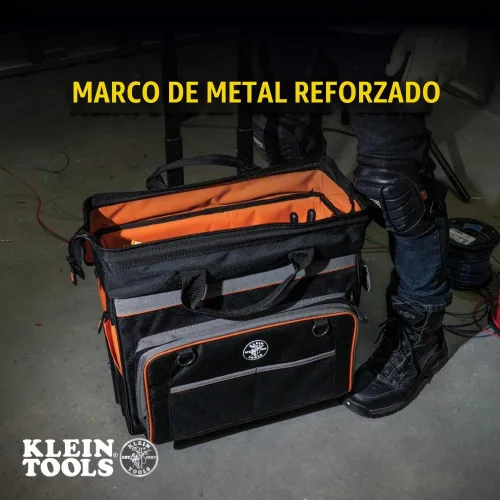 Vista 6 de Klein Tools 55452RTB Bolsa de herramientas, resistente al agua, organizador de almacenamiento de herramientas que rueda sobre ruedas resistentes