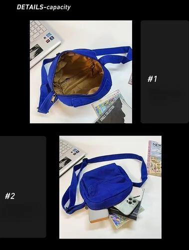 Vista 3 de Bolso de lona pequeño bandolera para hombre, bolso cruzado para mujer, bolso cruzado estético, bolso grunge