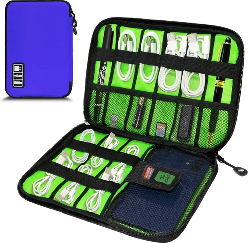 Vista 22 de Organizador de Electrónica, Funda Organizadora de Cables de Viaje, Bolsas Organizadoras de Cables Portátiles, Estuche de Almacenamiento