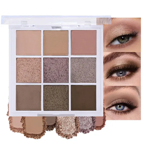 Vista 36 de CAKAILA Paleta de sombra de ojos mate de 10 colores, color gris y gris topo, paleta de sombra de ojos neutra, paleta de maquillaje de larga