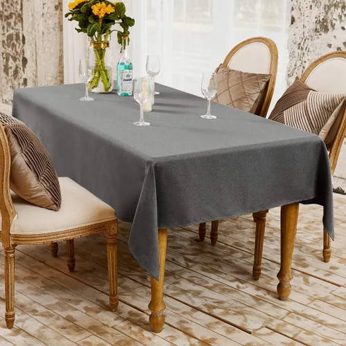 Vista 2 de BALCONY & FALCON Mantel Rectangular de Lino Sintético Impermeable Lavable Limpiable Cubierta de Mesa para Decoración de Mesa de Cocina Comedor