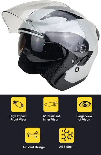 Vista 9 de Casco de moto abierto DOT, modelo PM-768