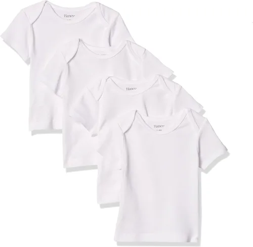 Vista 10 de Hanes Camiseta para bebé, Flexy de suave estiramiento, hombros expandibles, paquete de 4 Conjunto de camuflaje de rayas negras