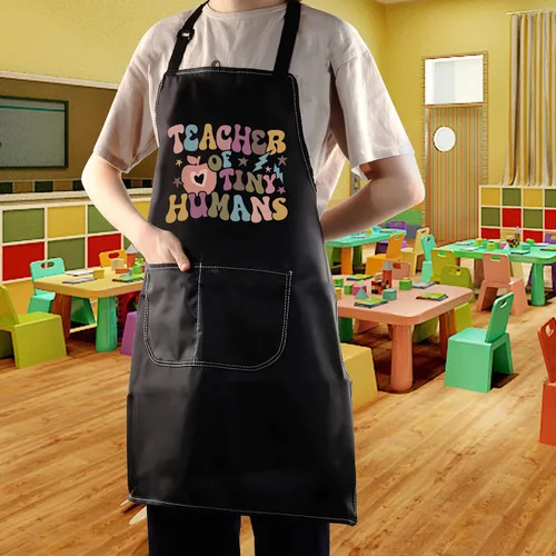 Vista 4 de WZMPA Delantales de jardín de infantes, regalo ajustable de agradecimiento para maestros de preescolar de humanos pequeños
