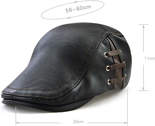Vista 3 de Gorra de cuero para hombre, diseño de Ivy Gatsby, sombrero de caza para golf