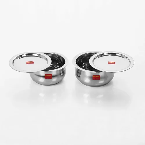 Vista 4 de Sumeet Juego de utensilios de cocina de acero inoxidable con tapa, 1.1, 1.6 L, 2 piezas (acero)