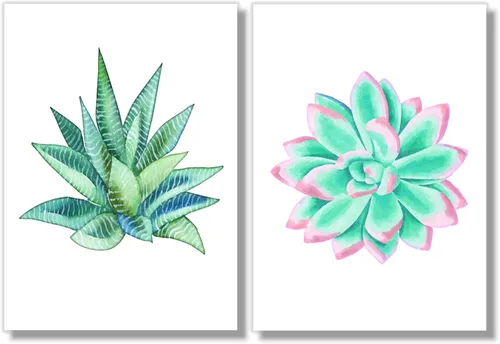 Vista 4 de Succulent Wall Art Prints (Set of 8) - 5x7 - Unframed - Botanical Print - Cactus Decor