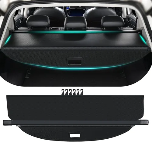 Vista 23 de Cubierta de carga para automóvil compatible con Toyota RAV4 2018 2017 2016 2015 2014 2013 SUV Accesorios, cubierta de maletero retráctil para RAV4