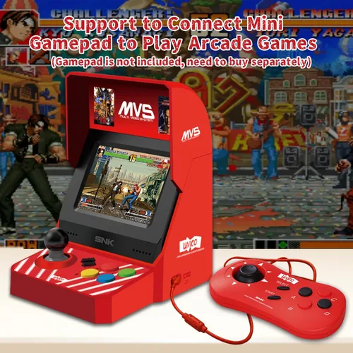 Vista 3 de UNICO MVS Mini Home Arcade Machine, 45 juegos clásicos precargados 10 KOF 5 Metal SLUG 7 Fatal Fury 6 Samurai SHODOWN y más, pantalla de 3.5