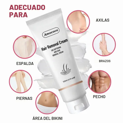 Vista 7 de Kit de crema depilatoria sin dolor, crema depilatoria eficaz para mujeres y hombres, formulada con pepino para una piel suave, removedor de vello
