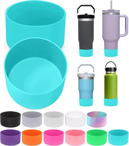 Vista 15 de PICcircuit 2 piezas para Stanley Boot, fondo de silicona para Quencher Adventure 40oz 30oz botella IceFlow 20oz 30oz y para vaso Hydroflask 12-24oz