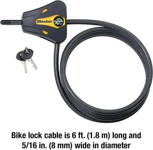 Vista 5 de Master Lock 8419DPF Candado de cable de pitón con llave, 1 paquete