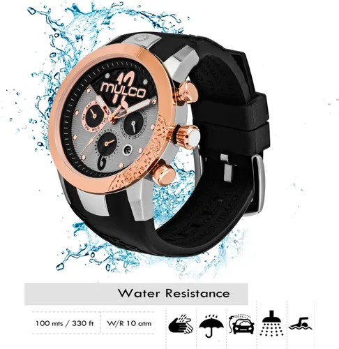 Vista 2 de MULCO Watches for Women - Lady D - Silver Stainless Steel Case with Wrist Silicone Band, Large Face with Mother of Pearl and Rose Gold, Quartz