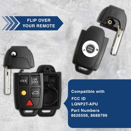 Vista 5 de Funda para llave con tapa remota sin llave para Volvo (LQNP2T-APU)