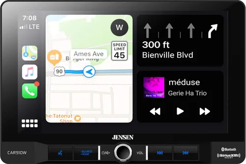 Vista 2 de Jensen CAR910W 9 pulgadas Mechless receptor multimedia con inalámbrico y con cable Apple CarPlay l Soporta dispositivos Android l SiriusXM-Ready l