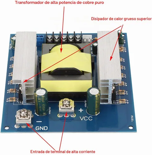 Vista 7 de Placa de módulo inversor profesional de 1000 W, convertidor de impulso inversor, transformador, potencia de alta frecuencia, CC 12 V 24 V a CA 18 V