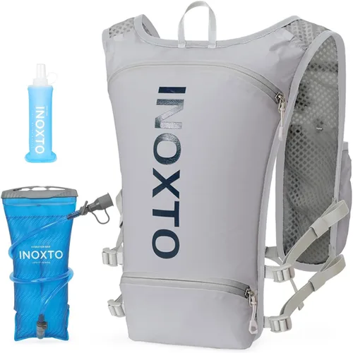 Vista 22 de INOXTO Running Hydration Vest Backpack,Lightweight Insulated Pack with 1.5L Water Bladder Bag Daypack for Hiking Trail Running Cycling Race Marathon