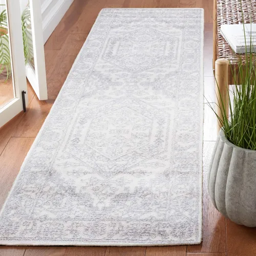 Vista 5 de SAFAVIEH ADR108B - Tapete de la colección Adirondack, 2 pies 1 pulgada x 6 pies, marfil y plateado, diseño de medallón oriental, no desprende