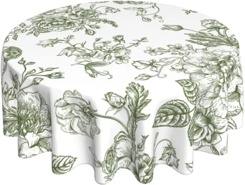 Vista 20 de BETGINY - Mantel cuadrado floral azul de 54 x 54 pulgadas, mantel decorativo de estilo chinoiserie con flores, tela rústica lavable para granja