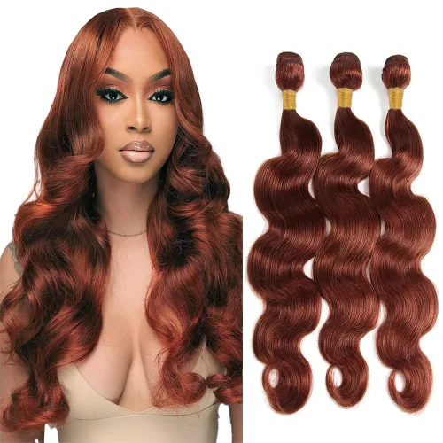Vista 66 de Color 30 paquetes de cabello humano marrón onda del cuerpo paquetes 8 10 12 pulgadas brasileño virgen Remy extensiones de cabello humano doble trama