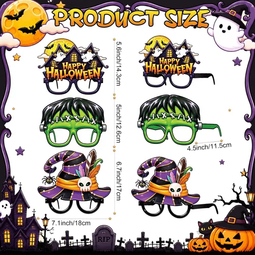 Vista 2 de Vinsot Paquete de 32 divertidos vasos de papel de Halloween para decoración