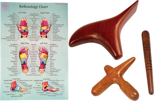 Vista 9 de CCcollections Herramientas de masaje de terapia de madera, herramienta de palo de madera de reflexología, equipo tradicional para aliviar el dolor