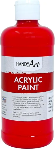 Vista 51 de Handy Art Pintura acrílica, juego de 12 colores, botellas de 16 onzas, acrílico líquido para estudiantes semibrillante, consistencia de flujo