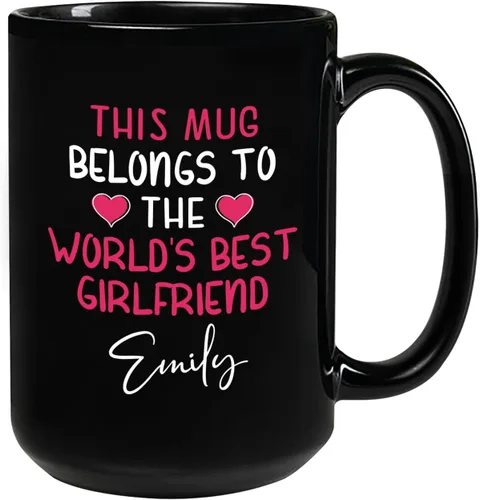 Vista 11 de Taza de cerámica personalizada con nombre de novio, Being My Boyfriend Is Really The Only Gift You Need Cups, tazas personalizadas para novio o él