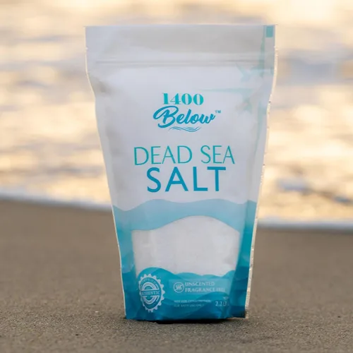 Vista 8 de 2.2 libras de sal del mar muerto, grano fino, baño de pies y spa, exfoliante corporal, 100% puro y rico en minerales, alivia los músculos doloridos