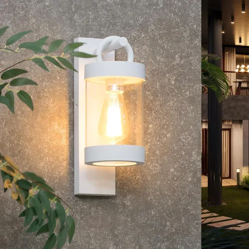 Vista 11 de Aplique de pared al aire libre blanco exterior IP54 impermeable LED lámpara de pared redonda iluminación luces de aluminio para porche entrada