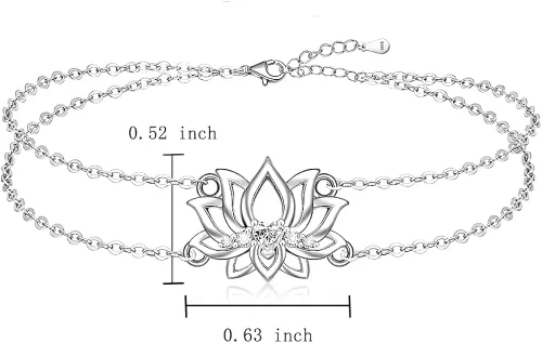 Vista 6 de Chakra Anklets Pineapple Lotus Flower Flamingo Ankle Bracelet Sea Turtle for Women 925 Sterling Silver Jewelry Birthday Gifts