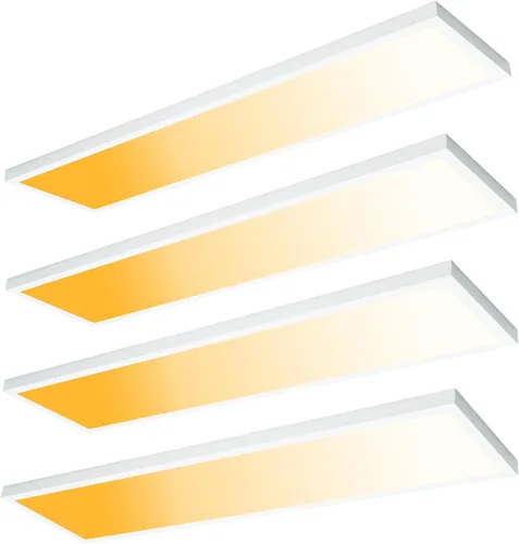 Vista 18 de Lámpara de panel plano LED negra de 1x4 pies, montaje en superficie, 5000K-4000K-3000K seleccionable y regulable Triac, lámpara de techo rectangular